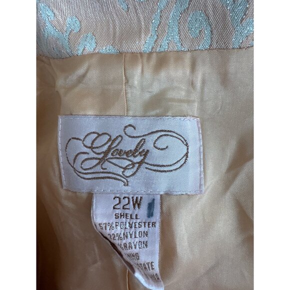 Lovely Peach Paisley Blazer jacket rhinestone buttons Womens size 22W plus - Picture 4 of 4